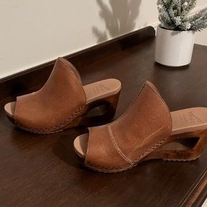 Dansko Leather/Wood Clogs